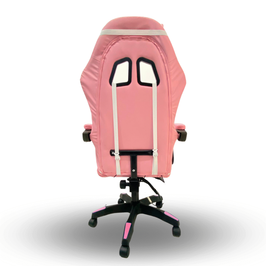 Silla Gamer Vibracion Lumbar Rosa/Blanco - Image 3