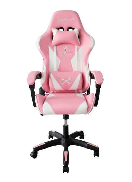 Silla Gamer Vibracion Lumbar Rosa/Blanco