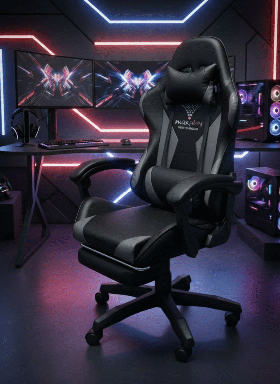 Silla Gamer Vibración Lumbar Negro/Gris