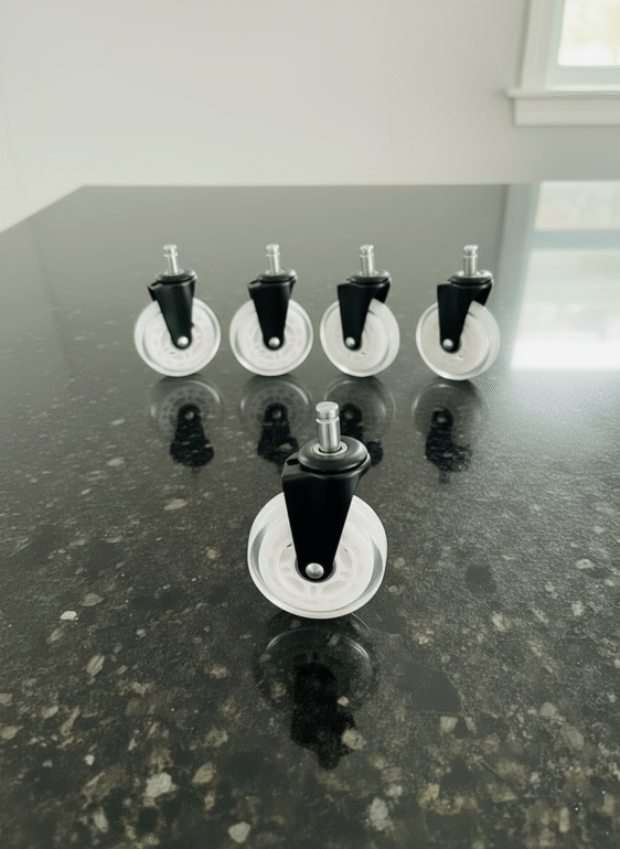 MaxGamer Rueda Silicona Universal Silla Gamer y Oficina X 5Unds Blanco